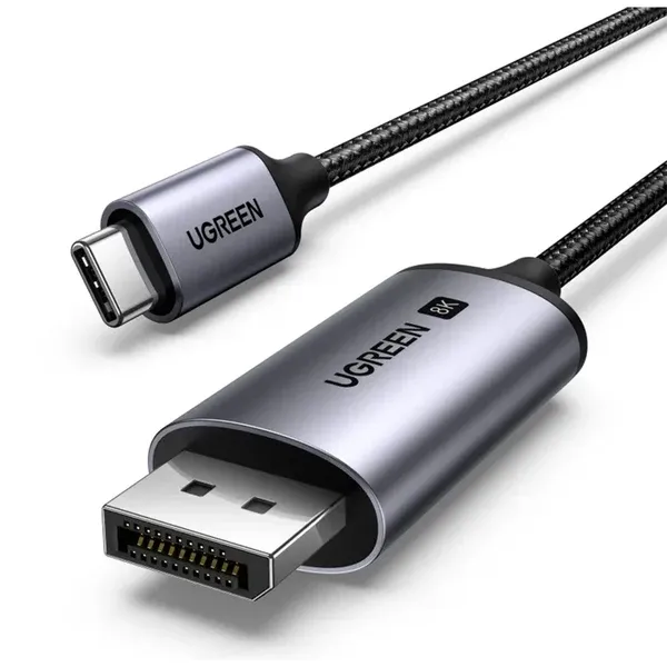 UGREEN USB-C to DisplayPort 1.4 Cable 8K@60Hz / 4K@240Hz (Thunderbolt 4/3 Compatible, 32.4Gbps Bandwidth, High-Speed Nylon Braided, Aluminum Housing) - 1 Meter
